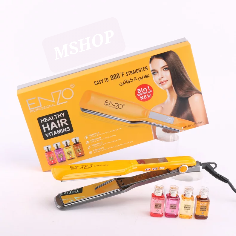 Enzo - مملس الشعر كراتين وبروتين مع 4 فيتامينات للعناية بالشعر