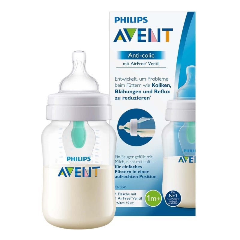 Avent - رضاعة مضادة للمغص مع فتحة تهوية خالية من الهواء 260 مل
