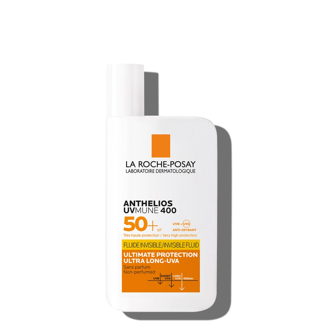 أنثيليوس UVMune 400 SPF 50+ من لاروش بوزيه يمنحك حماية غير مرئية ومتقدمة ضد أشعة الشمس الأكثر ضررًا بفضل فلتر MEXORYL400، مع تركيبة خفيفة تناسب جميع أنواع البشرة، حتى الحساسة منها.