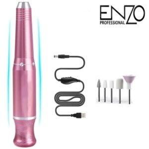 Enzo - جهاز بدكير كهربائي مع 6 ملحقات - أسود وذهبي