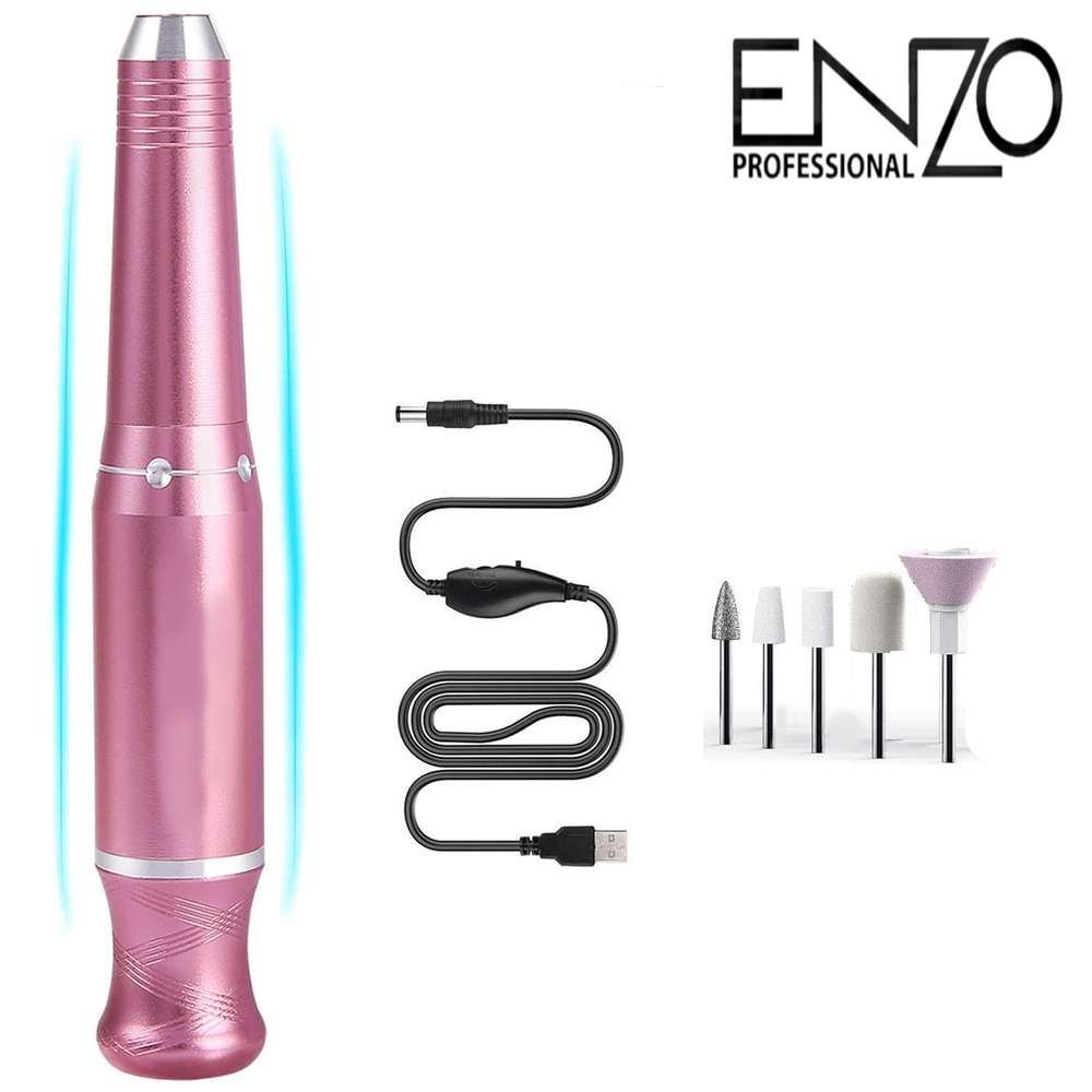 Enzo - جهاز بدكير كهربائي مع 6 ملحقات - أسود وذهبي