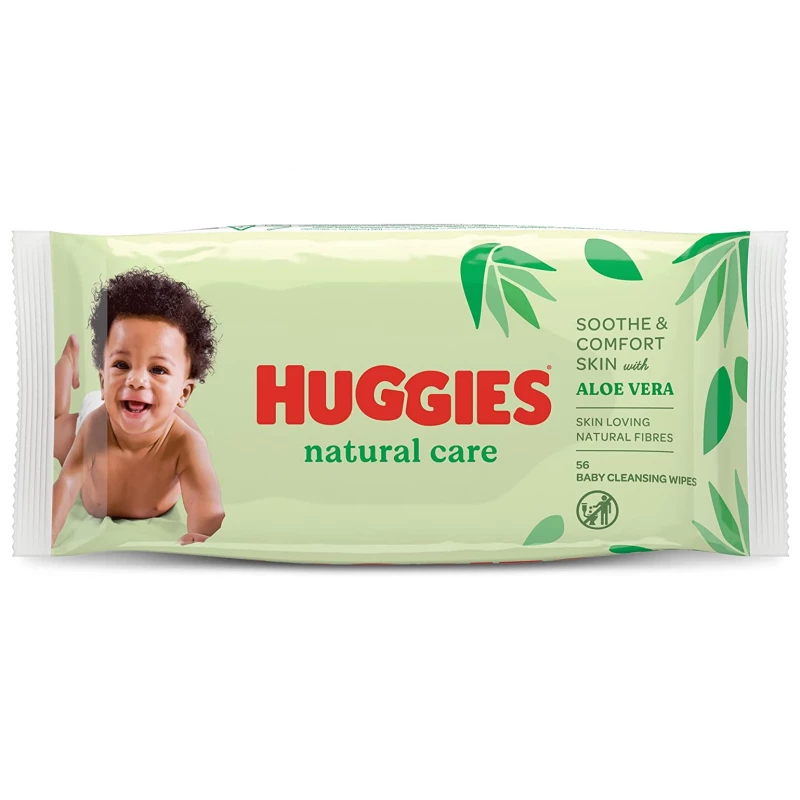 HUGGIES - مناديل مبللة طبيعية, 56 منديل